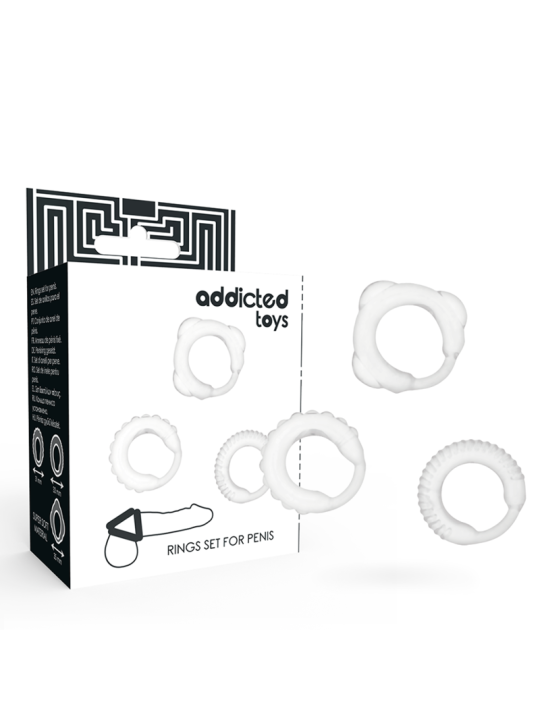 ADDICTED TOYS - SET 3 ANILLOS PENE CLEAR
