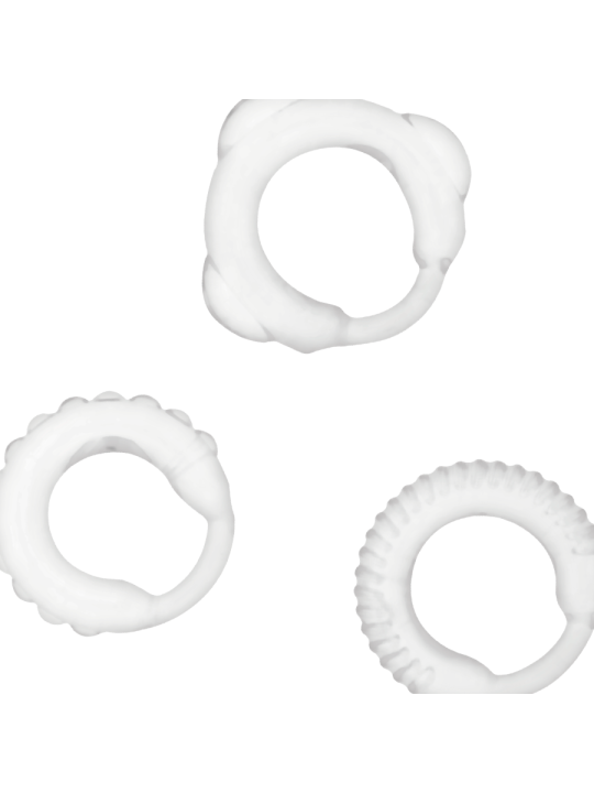 ADDICTED TOYS - SET 3 ANILLOS PENE CLEAR