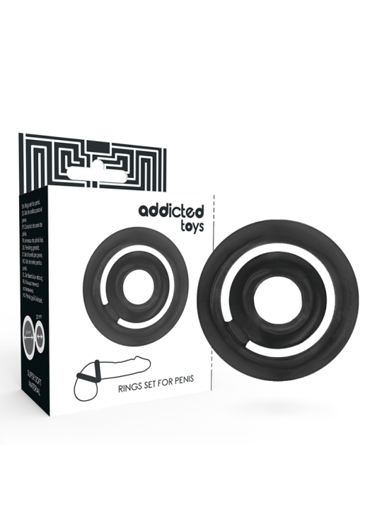 ADDICTED TOYS - POTENZ SET ANILLOS PENE NEGRO