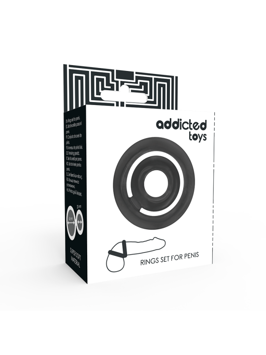 ADDICTED TOYS - POTENZ SET ANILLOS PENE NEGRO