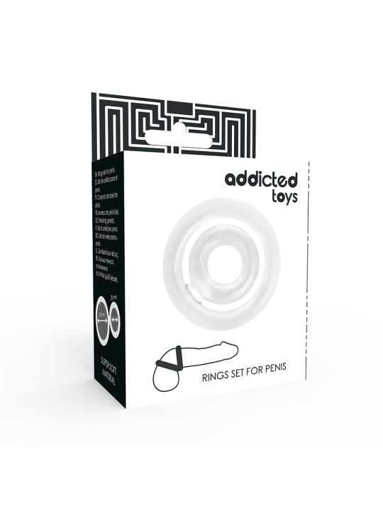 ADDICTED TOYS - POTENZ SET ANILLOS PENE CLEAR