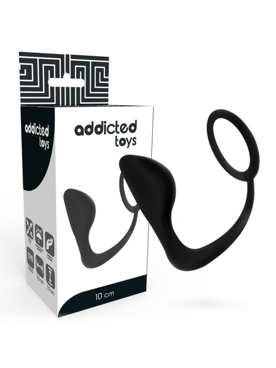 ADDICTED TOYS - PLUG ANAL CON ANILLO PENE NEGRO