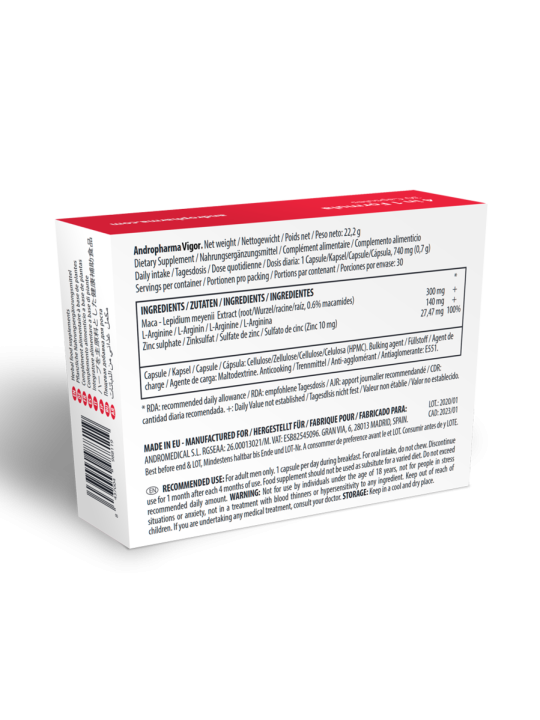 Andropharma Vigor – Complemento alimenticio herbal para la libido masculina