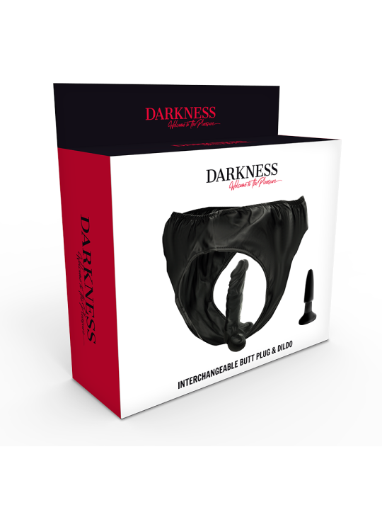 DARKNESS - PANTIES CON PLUG Y DILDO INTERCAMBIABLE
