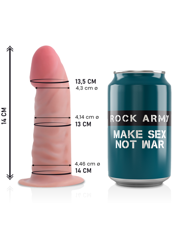 ROCKARMY -TIGER DILDO REALISTA DUAL DENSITY14 CM -O- 4.46 CM