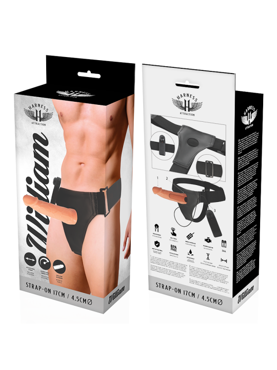 HARNESS ATTRACTION - ARNÉS HUECO WILLIAN CON VIBRADOR 17 CM -O- 4.5 CM