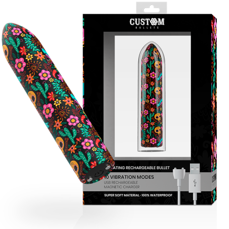 CUSTOM BULLETS - BALA RECARGABLE SKULL 10 INTENSIDADES
