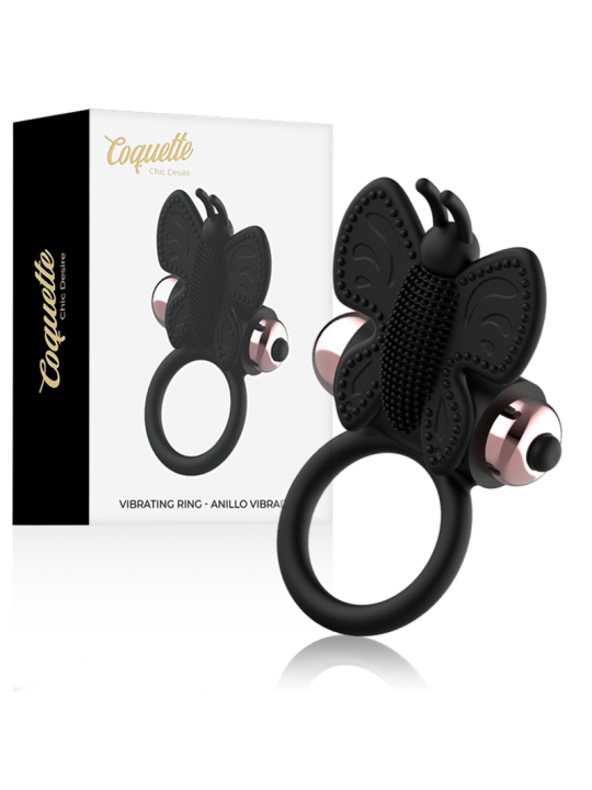 COQUETTE CHIC DESIRE - COCK RING BUTTERFLY ANILLO VIBRADOR NEGRO / GOLD