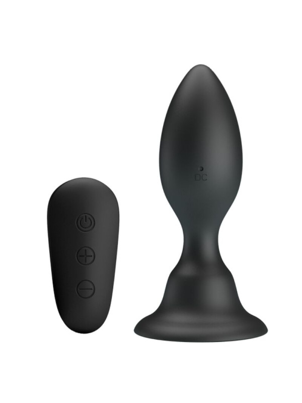 MR PLAY - PLUG ANAL CON VIBRACIÓN NEGRO CONTROL REMOTO