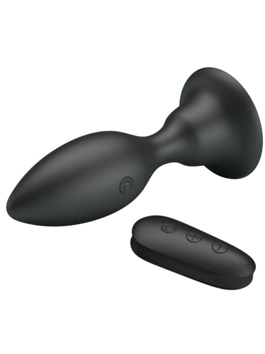 MR PLAY - PLUG ANAL CON VIBRACIÓN NEGRO CONTROL REMOTO