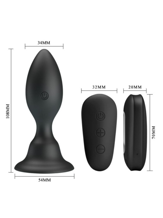 MR PLAY - PLUG ANAL CON VIBRACIÓN NEGRO CONTROL REMOTO