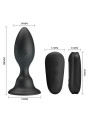 MR PLAY - PLUG ANAL CON VIBRACIÓN NEGRO CONTROL REMOTO