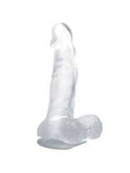 BAILE - DILDO REALÍSTICO CON VENTOSA Y TESTÍCULOS 16.7 CM TRANSPARENTE