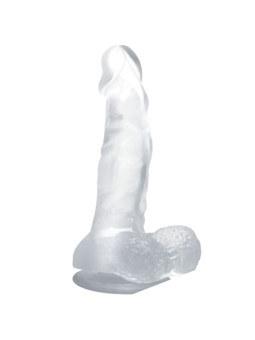 BAILE - DILDO REALÍSTICO CON VENTOSA Y TESTÍCULOS 16.7 CM TRANSPARENTE