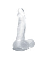 BAILE - DILDO REALÍSTICO CON VENTOSA Y TESTÍCULOS 16.7 CM TRANSPARENTE
