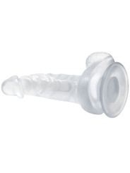 BAILE - DILDO REALÍSTICO CON VENTOSA Y TESTÍCULOS 16.7 CM TRANSPARENTE