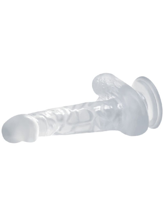 BAILE - DILDO REALÍSTICO CON VENTOSA Y TESTÍCULOS 16.7 CM TRANSPARENTE