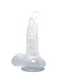BAILE - DILDO REALÍSTICO CON VENTOSA Y TESTÍCULOS 16.7 CM TRANSPARENTE
