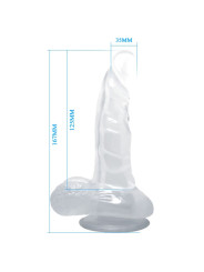 BAILE - DILDO REALÍSTICO CON VENTOSA Y TESTÍCULOS 16.7 CM TRANSPARENTE