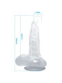 BAILE - DILDO REALÍSTICO CON VENTOSA Y TESTÍCULOS 16.7 CM TRANSPARENTE