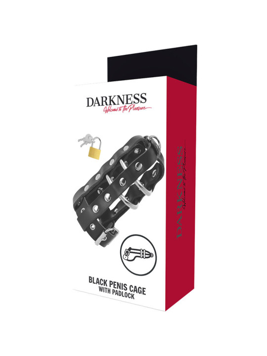 DARKNESS - JAULA CASTIDAD CUERO CON CANDADO