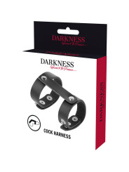 DARKNESS - ANILLO PENE Y TESTÍCULOS AJUSTABLE LEATHER