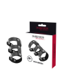 DARKNESS - ANILLO DOBLE PENE Y TESTÍCULOS AJUSTABLE LEATHER