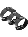 DARKNESS - ANILLO DOBLE PENE Y TESTÍCULOS AJUSTABLE LEATHER