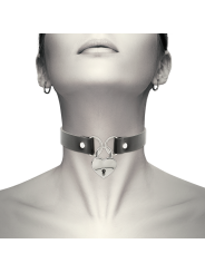 COQUETTE CHIC DESIRE - COLLAR CUERO VEGANO ACCESORIO CORAZÓN CON LLAVE