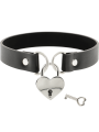 COQUETTE CHIC DESIRE - COLLAR CUERO VEGANO ACCESORIO CORAZÓN CON LLAVE