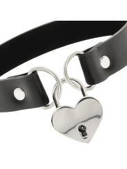 COQUETTE CHIC DESIRE - COLLAR CUERO VEGANO ACCESORIO CORAZÓN CON LLAVE