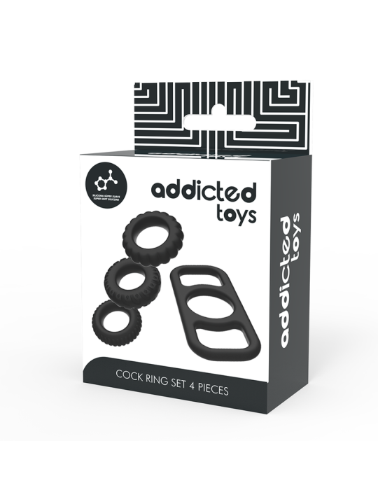ADDICTED TOYS - SET 4 ANILLOS SILICONA PARA EL PENE