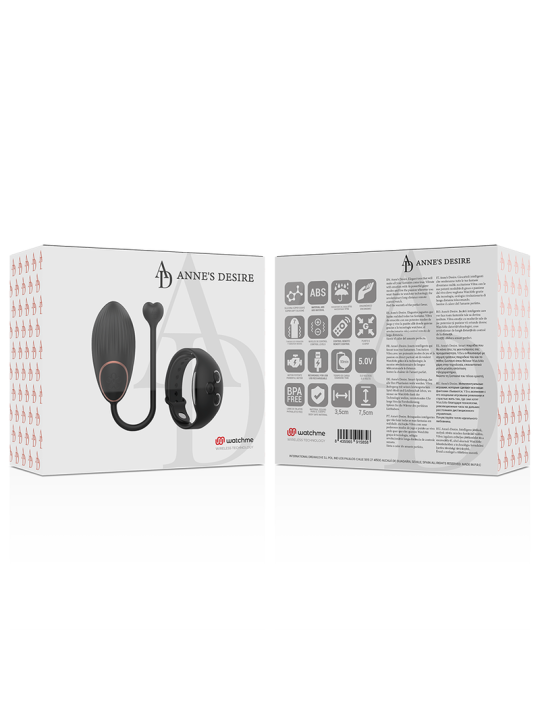 ANNE'S DESIRE - HUEVO CONTROL REMOTO TECNOLOGÍA WATCHME NEGRO