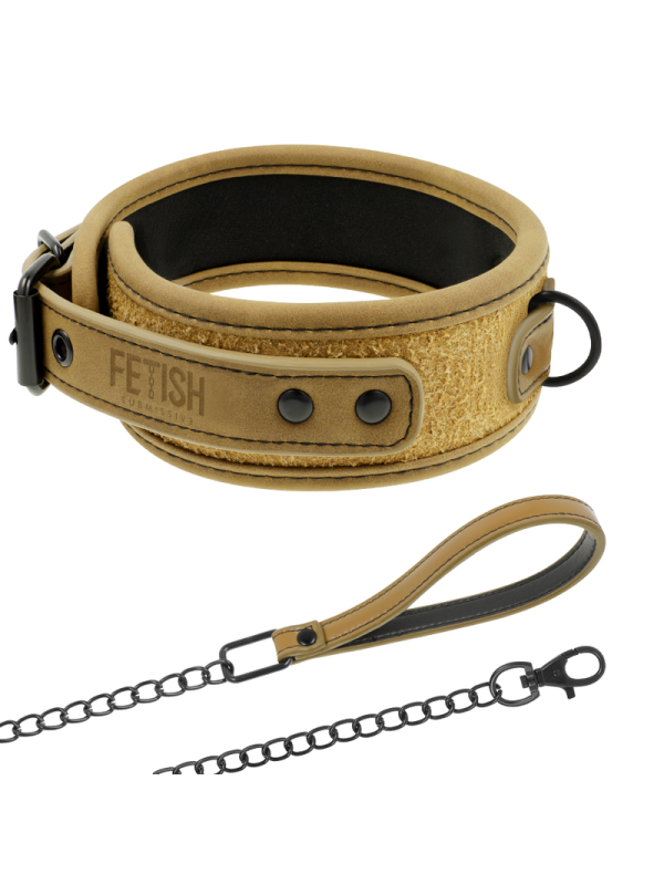 FETISH SUBMISSIVE ORIGEN - COLLAR CON CADENA CON FORRO DE NEOPRENO
