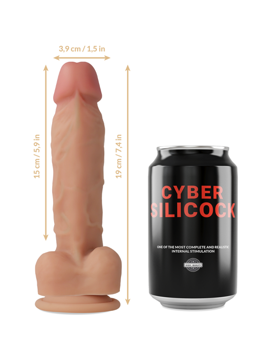 CYBER SILICOCK - ARNÉS SILICONA LIQUIDA OLIVER 19 CM -O- 3.9 CM