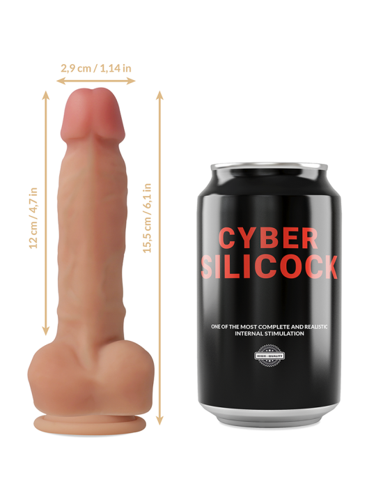 CYBER SILICOCK - ARNÉS SILICONA LIQUIDA ANSEL 15.5 CM -O- 2.9 CM