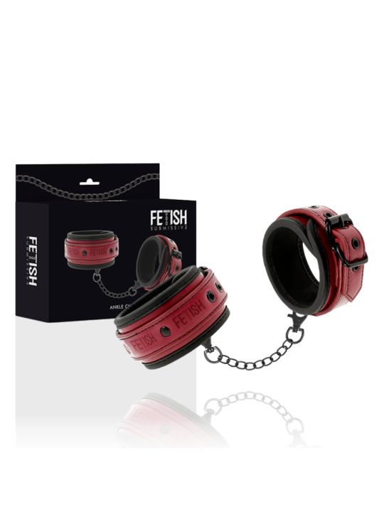 FETISH SUBMISSIVE DARK ROOM - ESPOSAS TOBILLOS CUERO VEGANO CON FORRO DE NEOPRENO