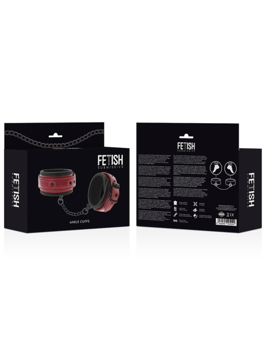 FETISH SUBMISSIVE DARK ROOM - ESPOSAS TOBILLOS CUERO VEGANO CON FORRO DE NEOPRENO