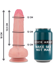 ROCKARMY - ARNÉS + LIQUID SILICONE DILDO PREMIUM MUSTANG 18 CM -O- 4.14 CM