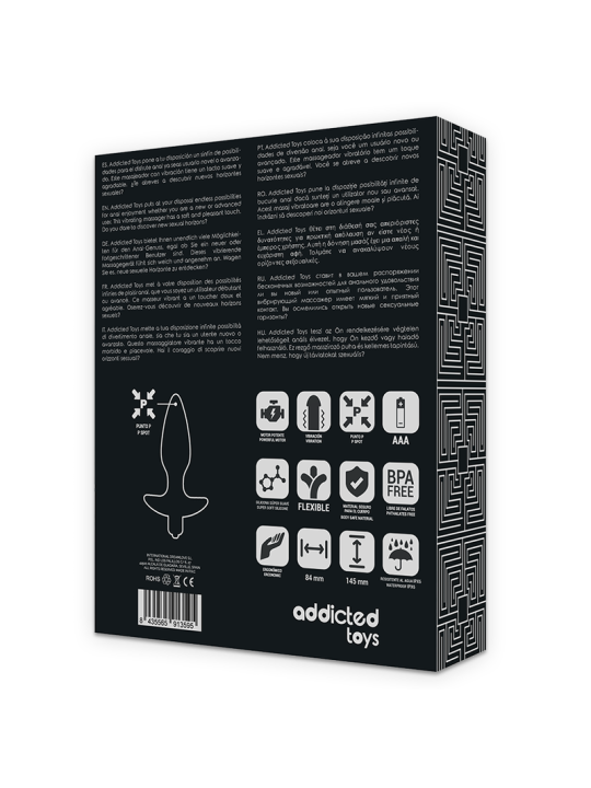 ADDICTED TOYS - MASAJEADOR PLUG ANAL CON VIBRACIÓN NEGRO