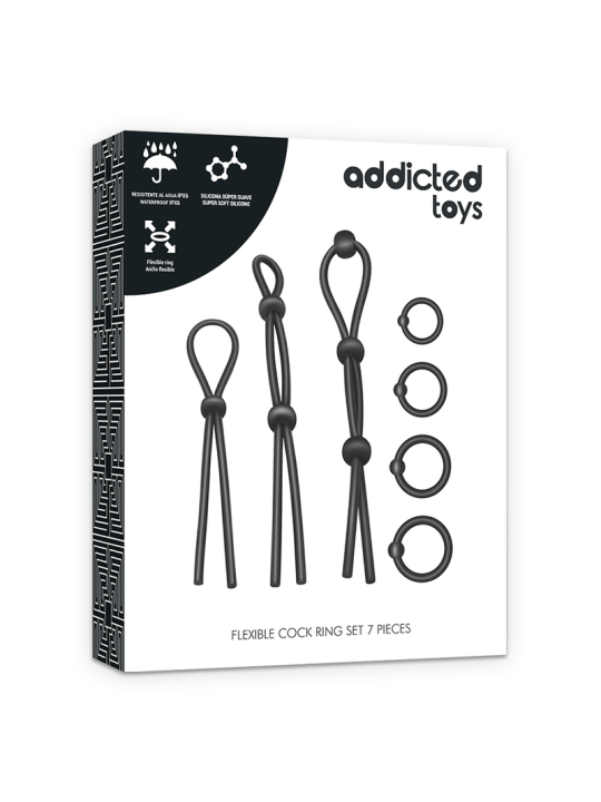 ADDICTED TOYS - KIT DE 7 ANILLAS SILICONA FLEXIBLE