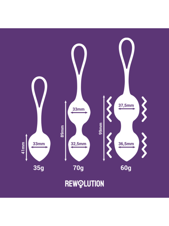 REWOLUTION - REWOBEADS BOLAS VIBRADORAS CONTROL REMOTO CON TECNOLOGIA WATCHME