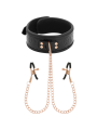 BEGME - BLACK EDITION COLLAR CON CADENAS Y PINZAS PEZONES CON FORRO DE NEOPRENO