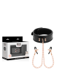 BEGME - BLACK EDITION COLLAR CON CADENAS Y PINZAS PEZONES CON FORRO DE NEOPRENO