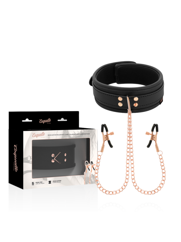 COQUETTE CHIC DESIRE - FANTASY COLLAR CON PINZAS PEZONES CON FORRO DE NEOPRENO