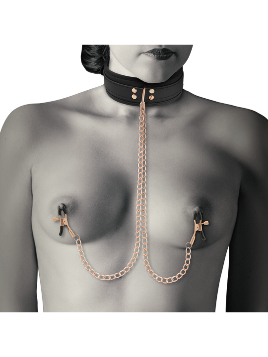 COQUETTE CHIC DESIRE - FANTASY COLLAR CON PINZAS PEZONES CON FORRO DE NEOPRENO