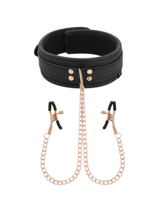 COQUETTE CHIC DESIRE - FANTASY COLLAR CON PINZAS PEZONES CON FORRO DE NEOPRENO