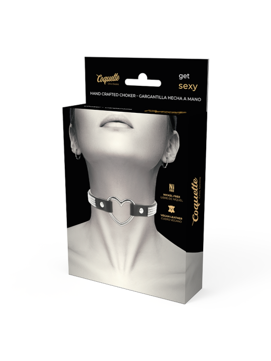 COQUETTE CHIC DESIRE - CHOKER CUERO VEGANO CORAZON