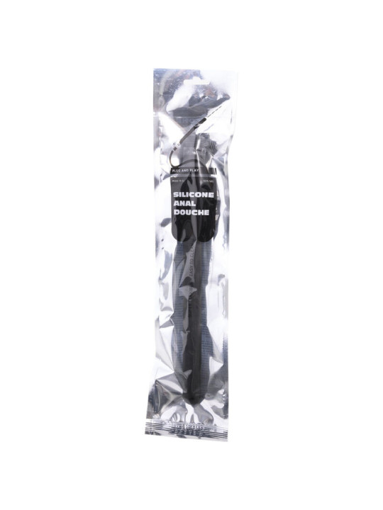 ALL BLACK - DUCHA ANAL SILICONA SISTEMA STOPPER 27 CM