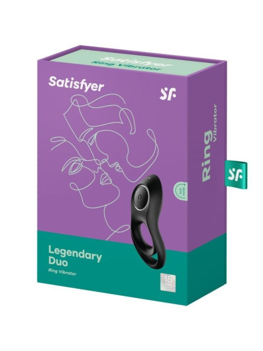 SATISFYER - LEGENDARY DUO ANILLO VIBRADOR NEGRO